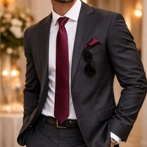 Via Europa Fine Neckwear Burgundy Silk Tie | Iridescent Sheen | Formal